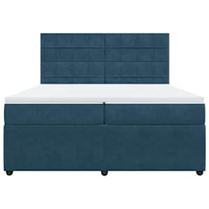 Box spring postel s matrací modrá 200 x 200 cm samet - obrázek 6