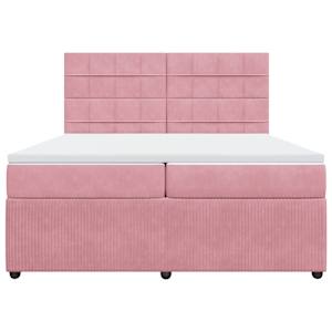 Box spring postel s matrací růžová 200x200 cm samet - obrázek 6