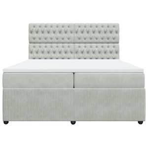 Box spring postel s matrací světle šedá 200x200 cm samet - obrázek 6
