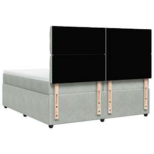 Box spring postel s matrací světle šedá 200x200 cm samet - obrázek 8