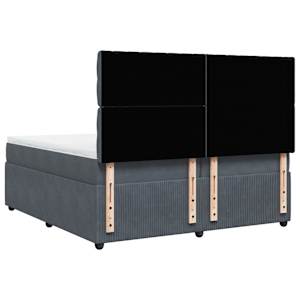 Box spring postel s matrací tmavě šedá 200x200 cm samet - obrázek 9