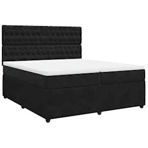 Box spring postel s matrací černá 200x200 cm samet - obrázek 3