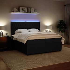 Box spring postel s matrací černá 200x200 cm samet - obrázek 4