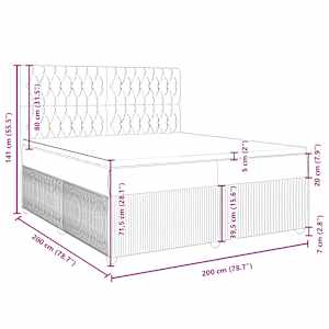 Box spring postel s matrací tmavě zelená 200x200 cm samet - obrázek 18