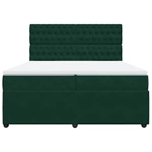 Box spring postel s matrací tmavě zelená 200x200 cm samet - obrázek 6