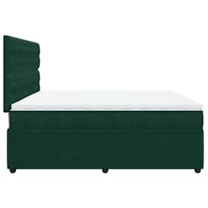 Box spring postel s matrací tmavě zelená 200x200 cm samet - obrázek 7