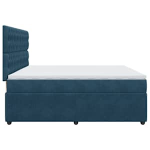 Box spring postel s matrací modrá 200 x 200 cm samet - obrázek 7