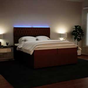 Box spring postel s matrací růžová 200x200 cm samet - obrázek 4