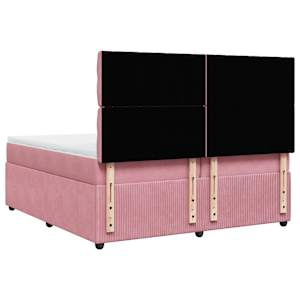 Box spring postel s matrací růžová 200x200 cm samet - obrázek 8