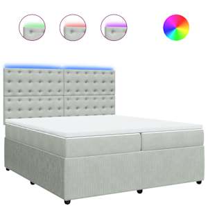 Box spring postel s matrací světle šedá 200x200 cm samet - obrázek 2