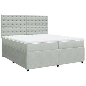 Box spring postel s matrací světle šedá 200x200 cm samet - obrázek 3