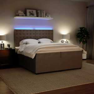 Box spring postel s matrací světle šedá 200x200 cm samet - obrázek 4