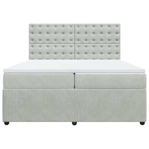 Box spring postel s matrací světle šedá 200x200 cm samet - obrázek 6