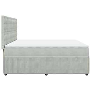 Box spring postel s matrací světle šedá 200x200 cm samet - obrázek 7