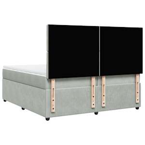Box spring postel s matrací světle šedá 200x200 cm samet - obrázek 8