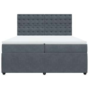 Box spring postel s matrací tmavě šedá 200x200 cm samet - obrázek 6