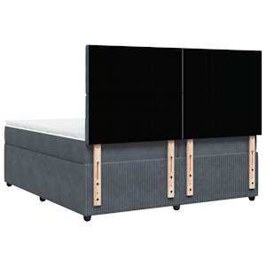 Box spring postel s matrací tmavě šedá 200x200 cm samet - obrázek 8