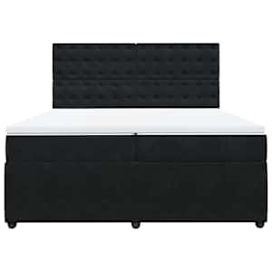 Box spring postel s matrací černá 200x200 cm samet - obrázek 6