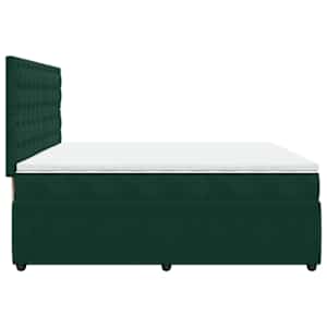 Box spring postel s matrací tmavě zelená 200x200 cm samet - obrázek 7