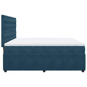 Box spring postel s matrací modrá 200 x 200 cm samet - obrázek 7