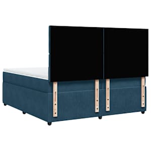 Box spring postel s matrací modrá 200 x 200 cm samet - obrázek 8