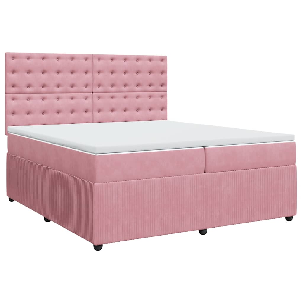 Thumbnail - vidaXL Boxspringbett mit Matratze Rosa 200x200 cm Samt