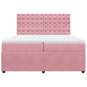 Box spring postel s matrací růžová 200x200 cm samet - obrázek 6