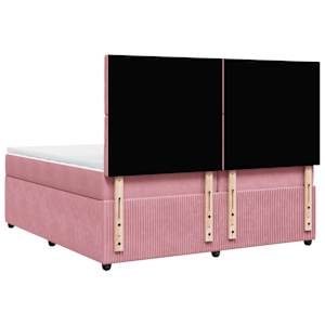Box spring postel s matrací růžová 200x200 cm samet - obrázek 8