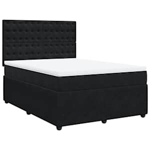 vidaXL Box Spring Bed with Mattress Black Double Velvet