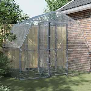 Ptičja kletka z vrati srebrno pocinkano jeklo