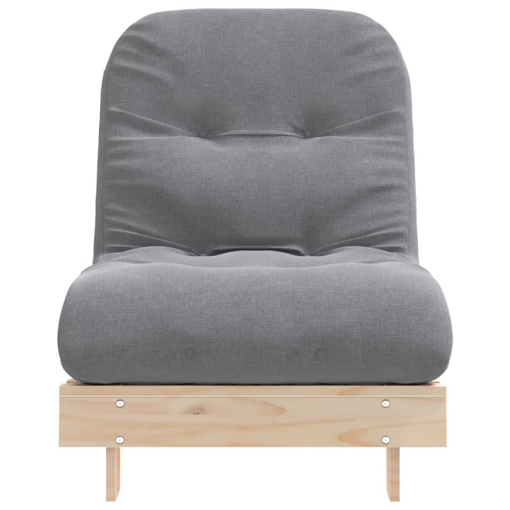 Tömör fenyőfa futon kanapéágy matraccal 70 x 206 x 11 cm 