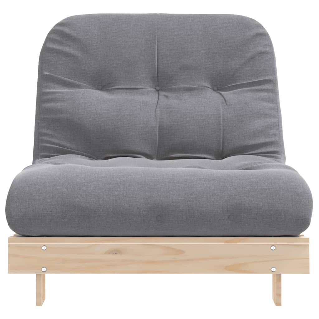 Tömör fenyőfa futon kanapéágy matraccal 80 x 206 x 11 cm 