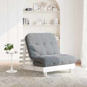 Futon z ležiščem bela 80x206x11 cm trdna borovina