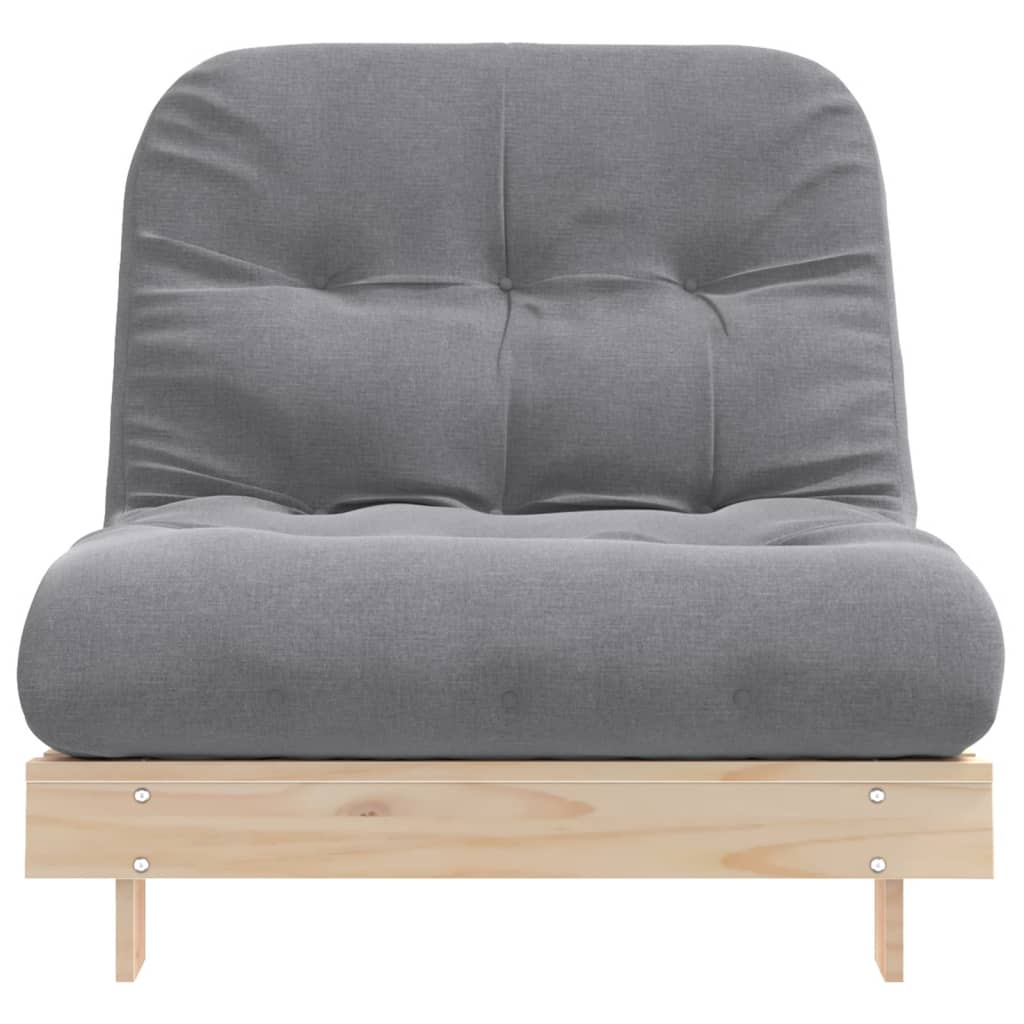 Tömör fenyőfa futon kanapéágy matraccal 90 x 206 x 11 cm 