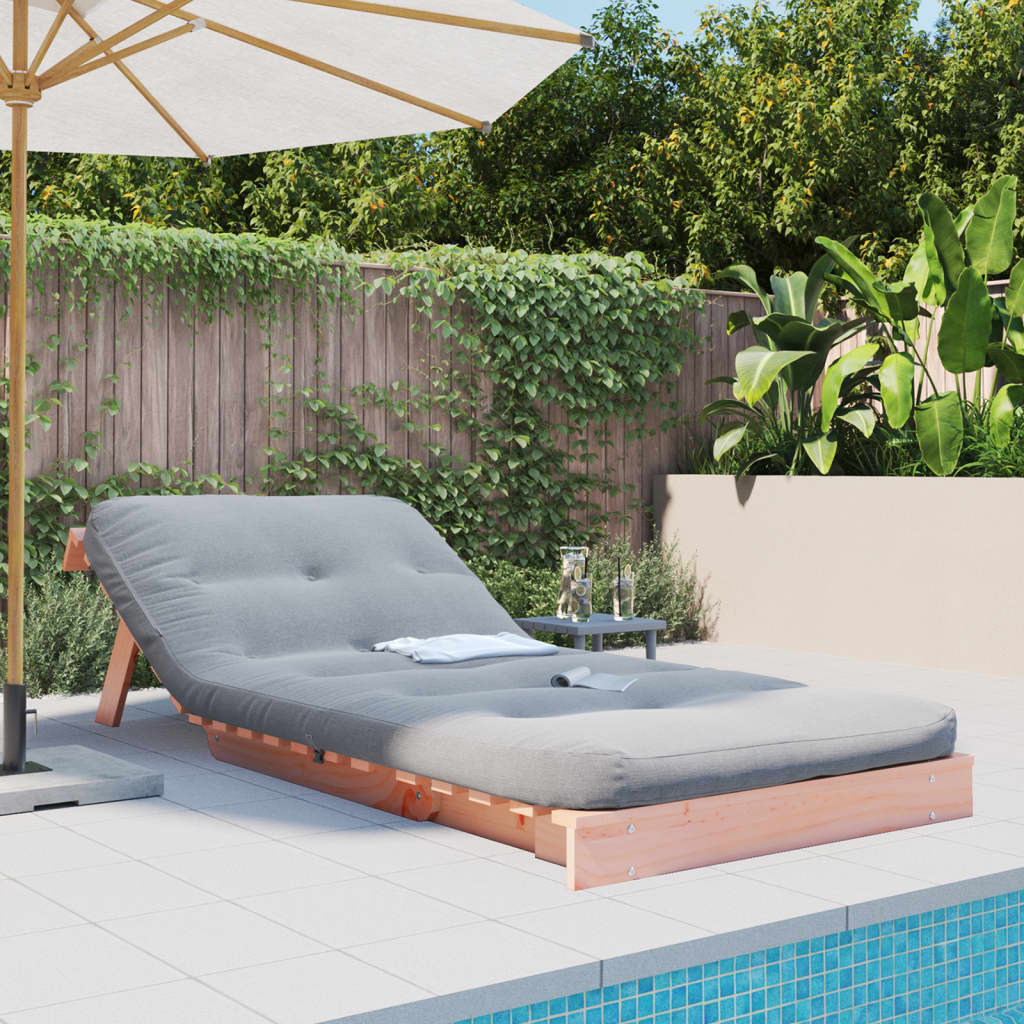 vidaXL Futon slaapbank met matras 90x206x11 cm massief douglashout afbeelding
