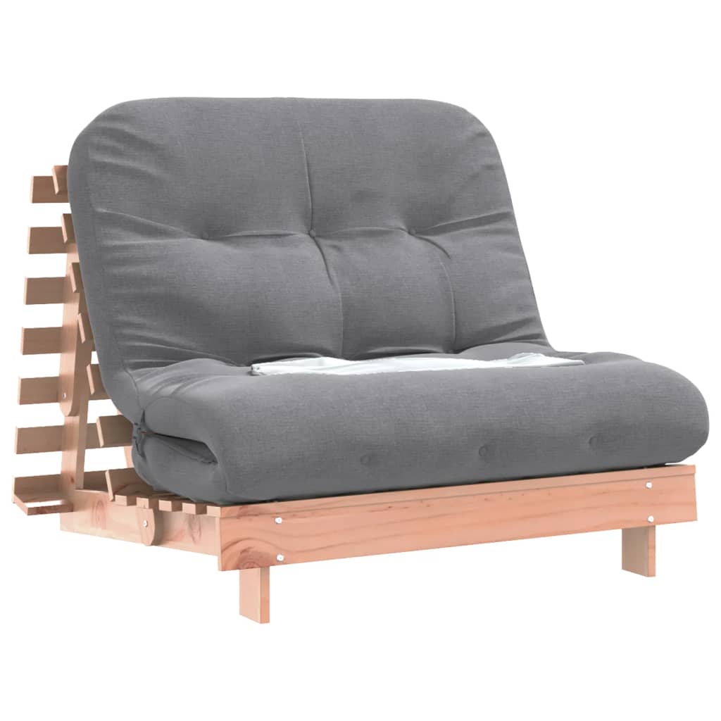 Tömör duglászfenyő futon kanapéágy matraccal 100 x 206 x 11 cm 