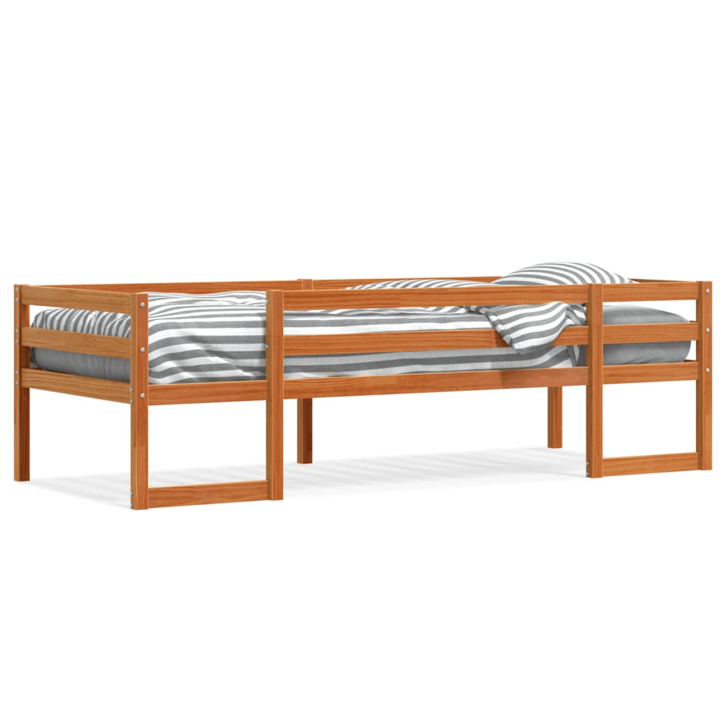 vidaXL Cadru de pat pentru copii maro ceruit 90x190 cm lemn masiv pin