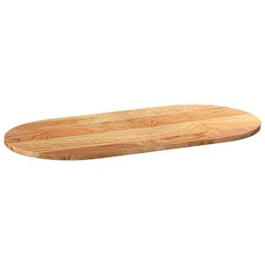 Stolní deska světle hnědá 100x50x2 cm masivní dub oválný - obrázek 4