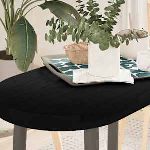 Mizna plošča temno rjava 80x40x4 cm trdna hrastovina ovalna