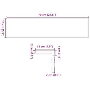 Okenní parapety 2 ks neošetřené 70x15x2 cm masivní dubové dřevo - obrázek 10