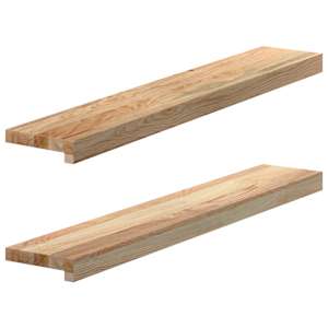 Okenní parapety 2 ks neošetřené 90x15x2cm masivní dubové dřevo - obrázek 1
