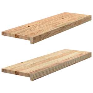 Okenní parapety 2 ks neošetřené 80x25x2cm masivní dubové dřevo
