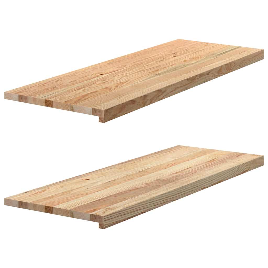 vidaXL Fensterbänke 2 Stk. Unbehandelt 110x40x2 cm Massivholz Eiche