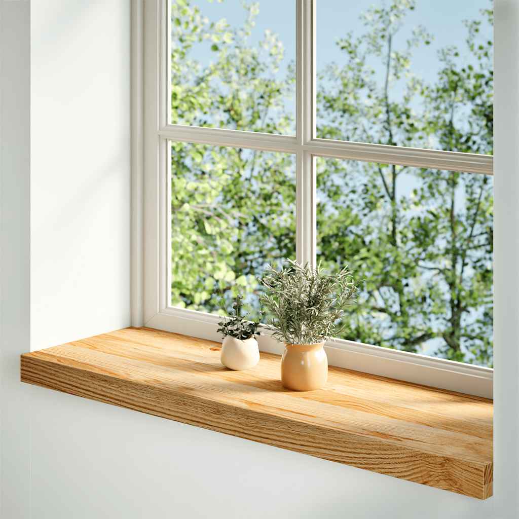 vidaXL Vensterbanken 2 st 70x30x2 cm massief eikenhout lichtbruin afbeelding