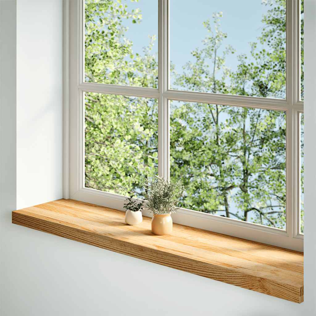 vidaXL Pervaz 2 buc lemn masiv de maro deschis 100x30x2 cm