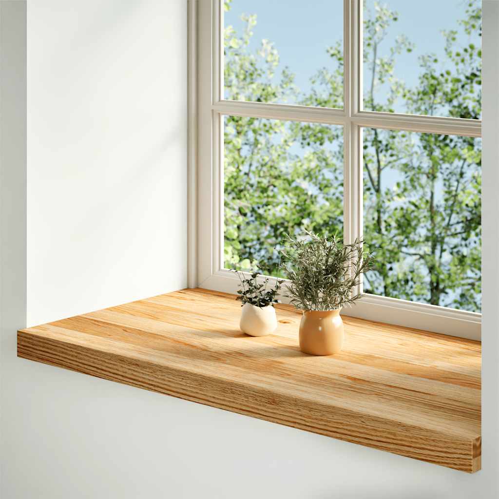 vidaXL Pervaz 2 buc lemn masiv de maro deschis 70x40x2 cm