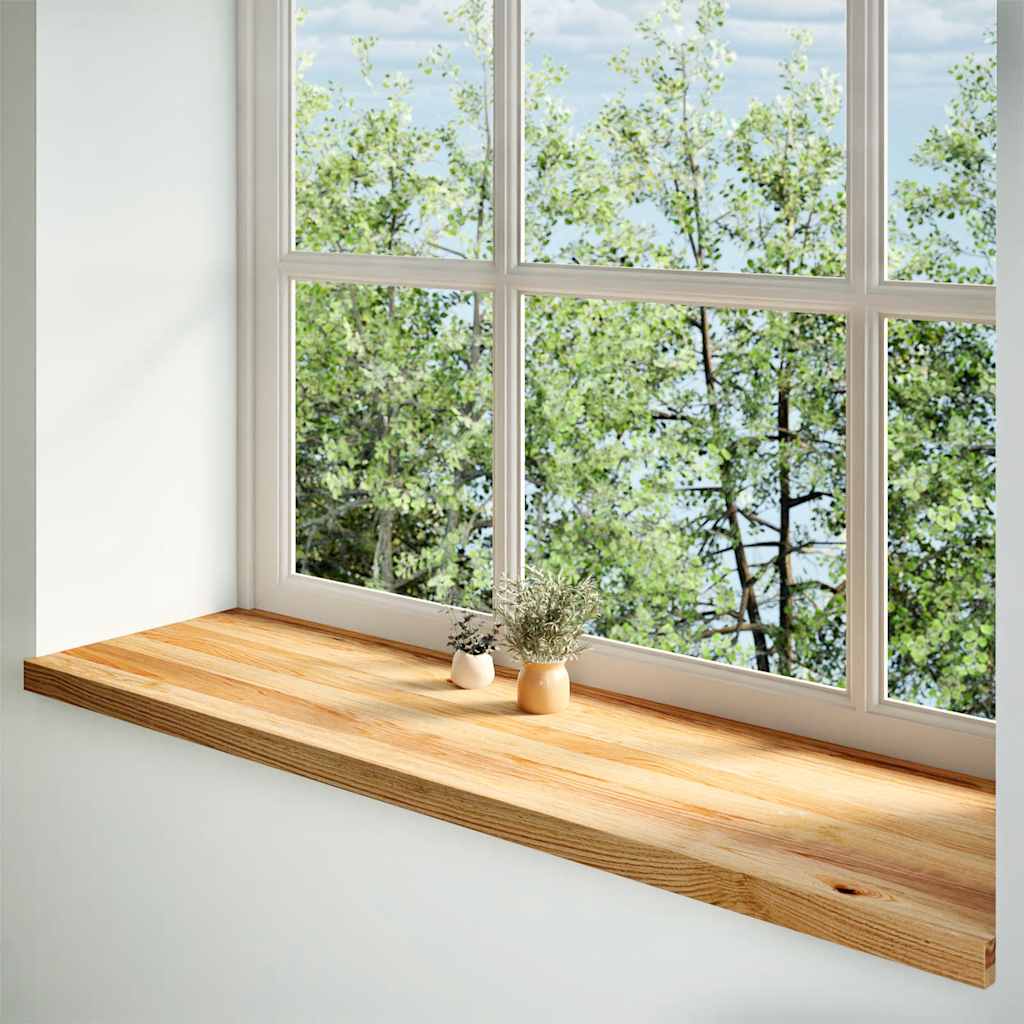 vidaXL Pervaz 2 buc lemn masiv de maro deschis 140x40x2 cm