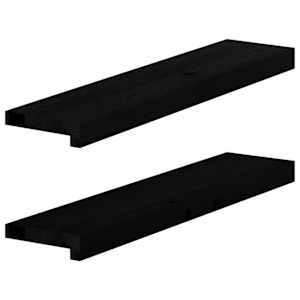 Okenske police 2 kosa temno rjava 70x15x2 cm trdna hrastovina