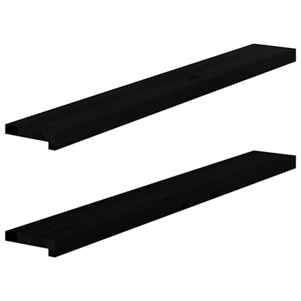 vidaXL aknalauad 2 tk, pruunmust, 120 x 15 x 2 cm, toekas tammepuit