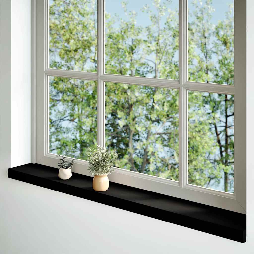 vidaXL Vensterbanken 2 st 140x15x2 cm massief eikenhout donkerbruin afbeelding